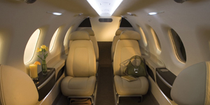 Embraer Phenom 300 cabin for Palm Beach charter
