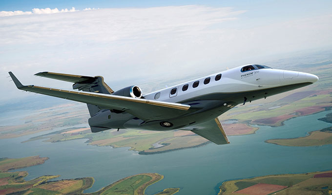 Embraer Phenom 300 view for Palm Beach charter